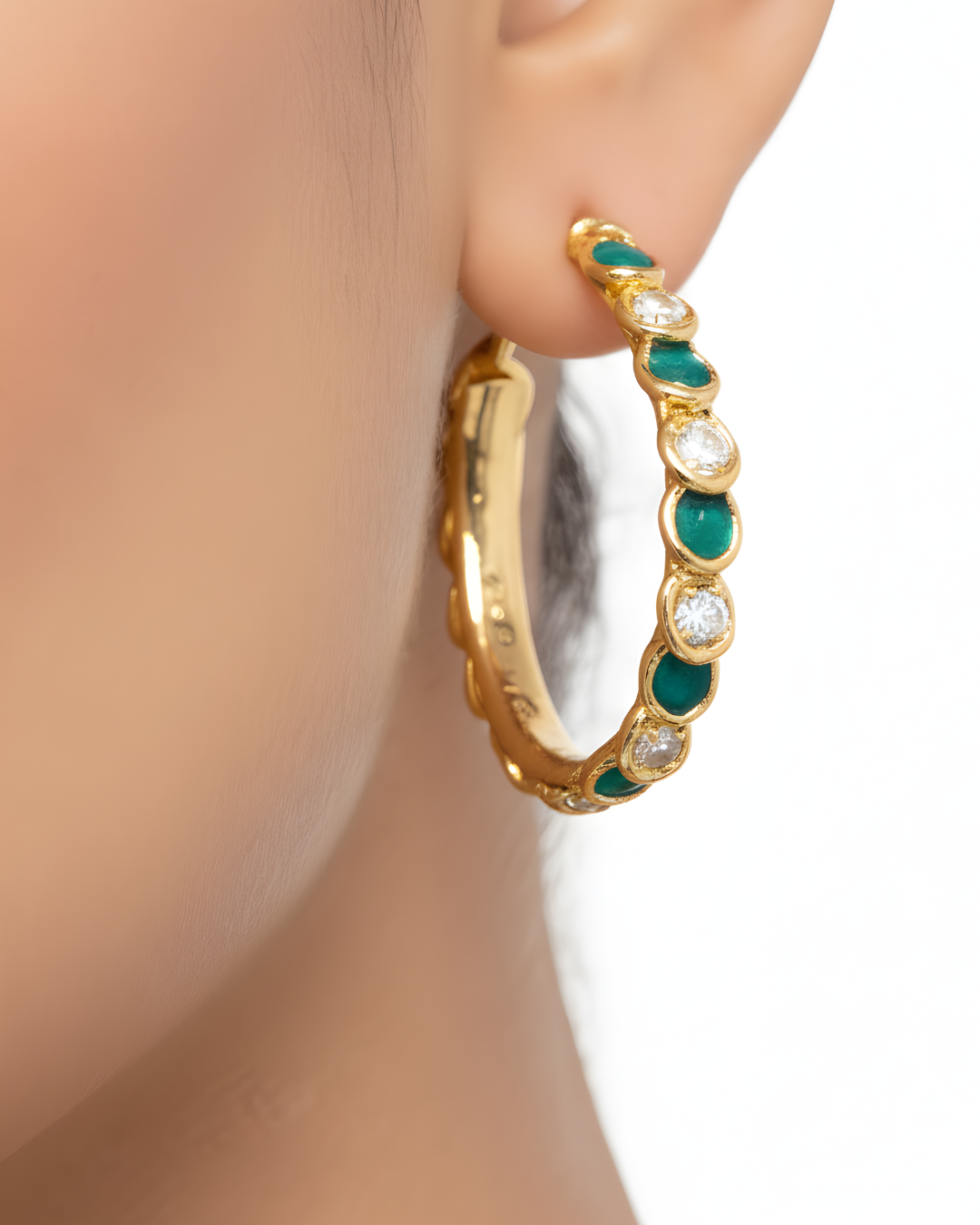 Enamel Ruffled Hoops