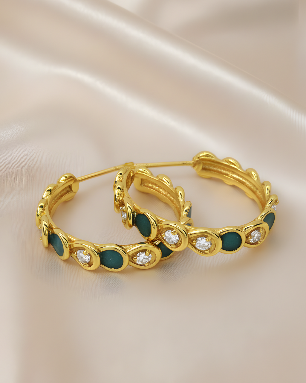 Enamel Ruffled Hoops