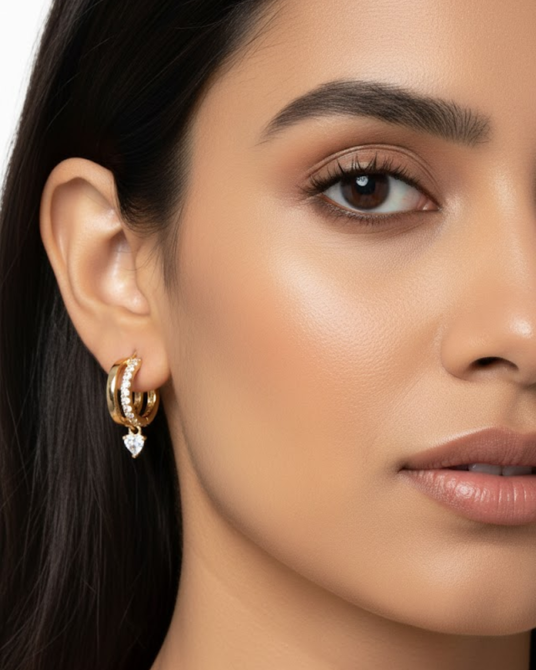 Amora Heart Drop Hoops