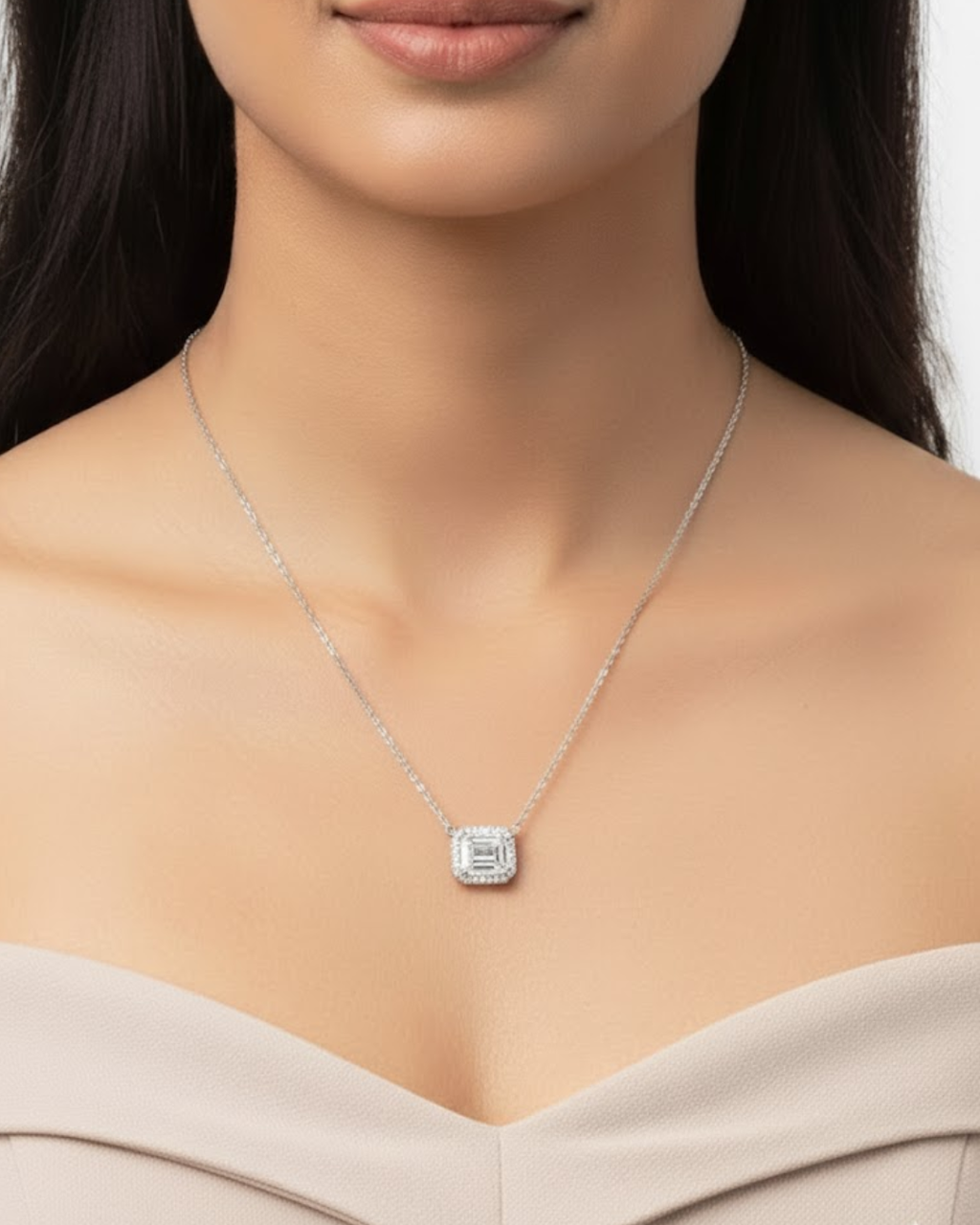 Lunara Emerald Solitaire Necklace