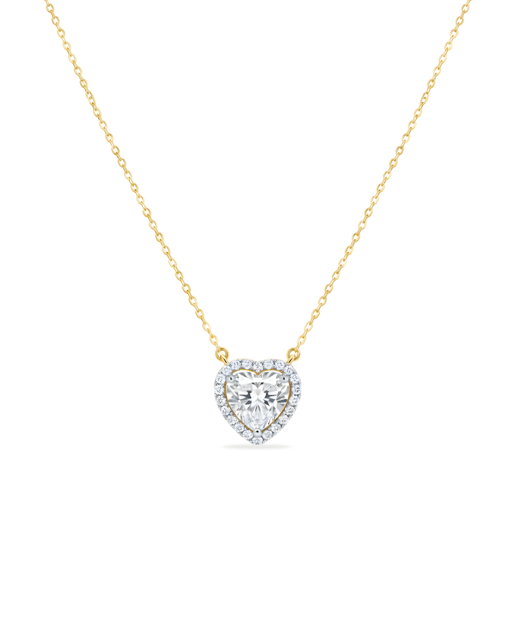 Alora Golden Heart Solitaire Necklace