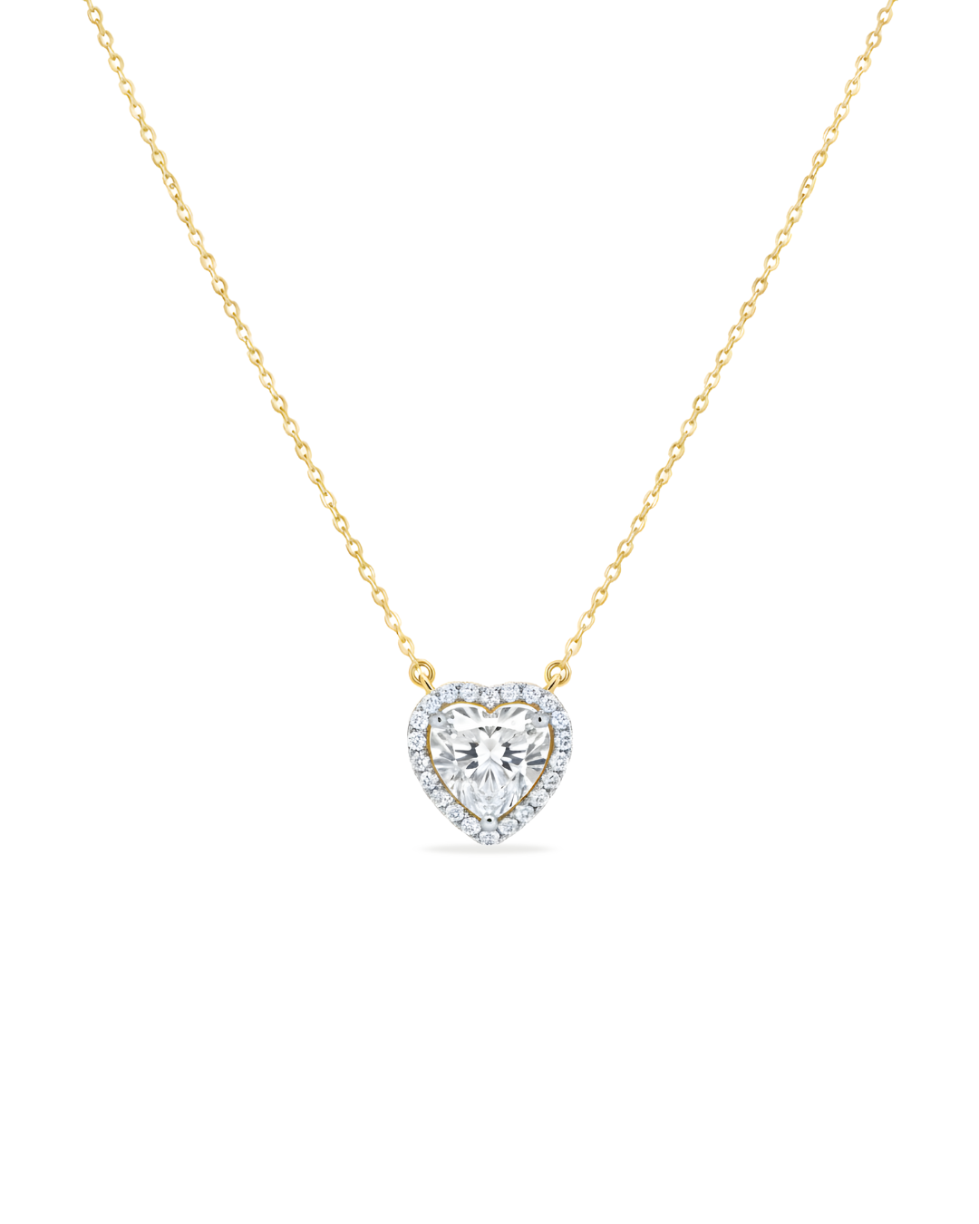 Alora Golden Heart Solitaire Necklace