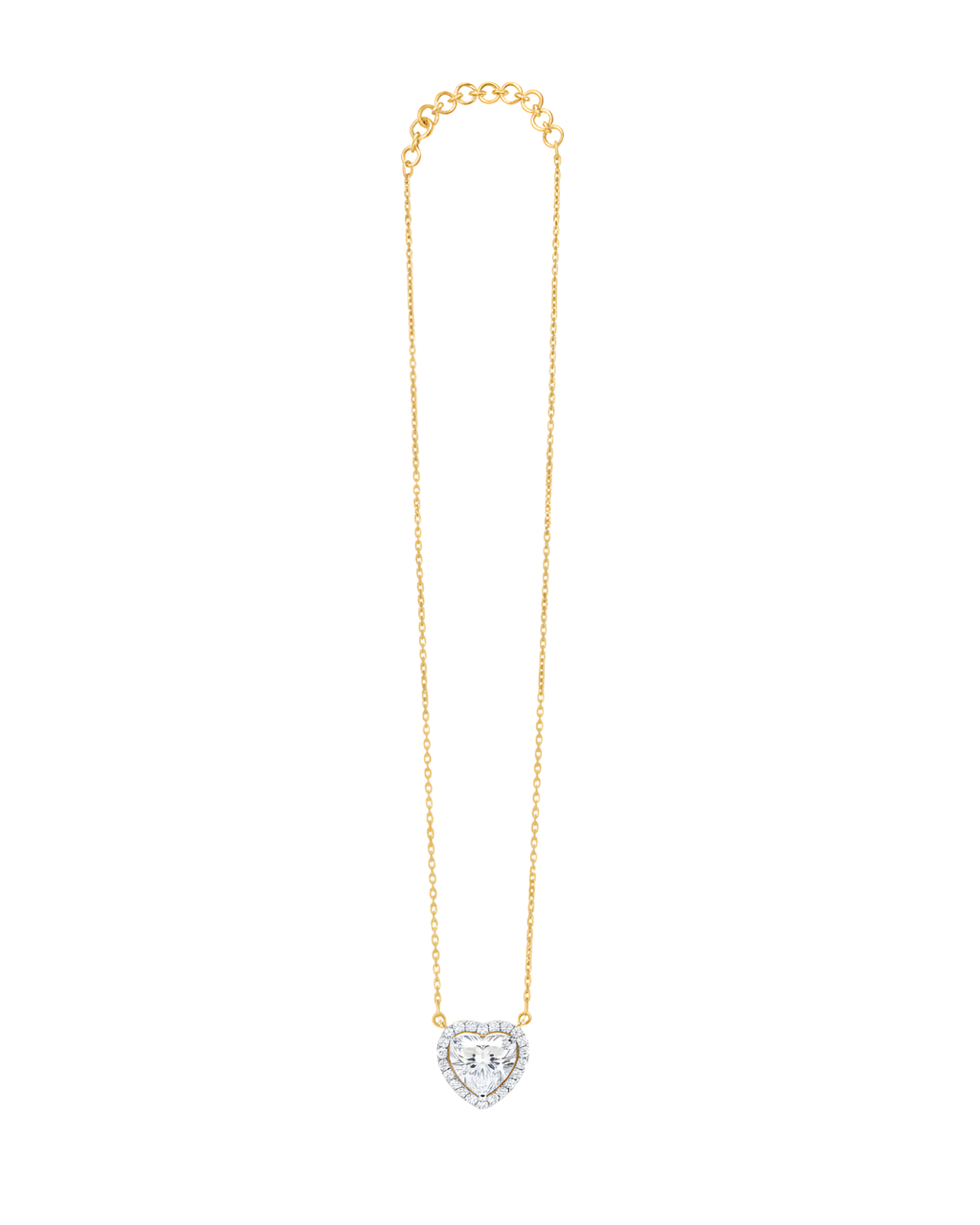 Alora Golden Heart Solitaire Necklace