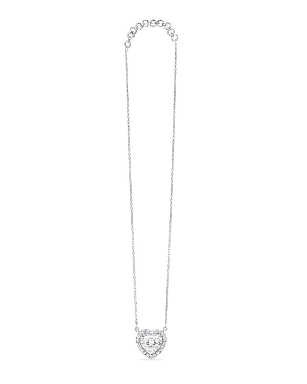 Alora Silver Heart Solitaire Necklace