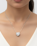 Alora Silver Heart Solitaire Necklace