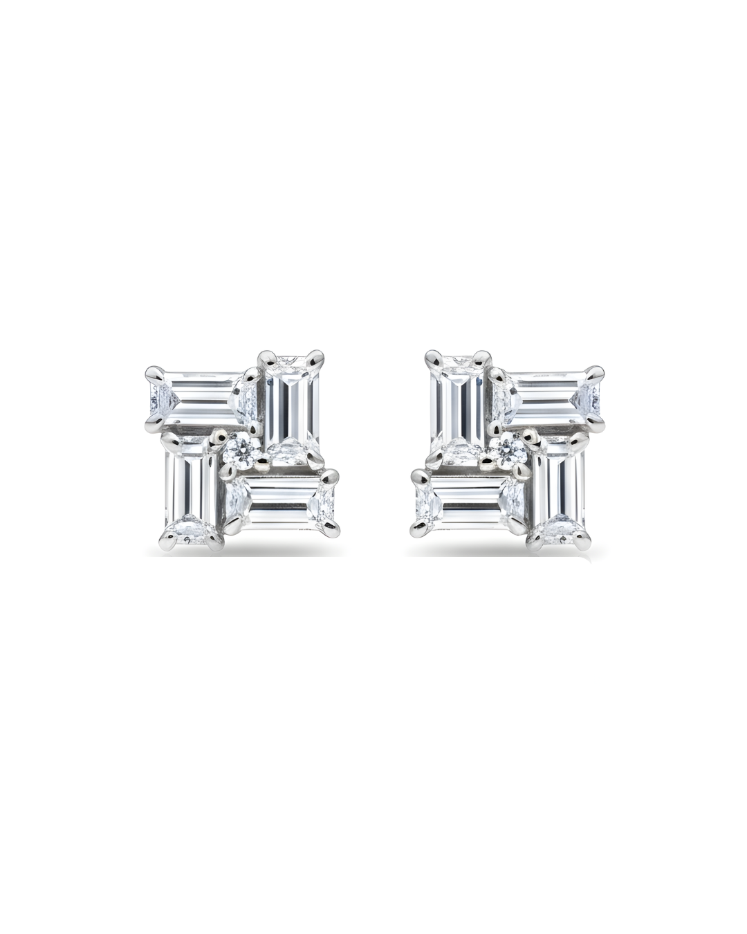 Baguette Cluster Studs