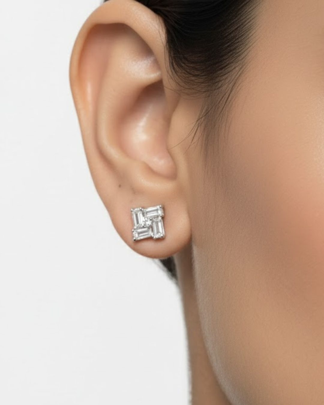 Baguette Cluster Studs