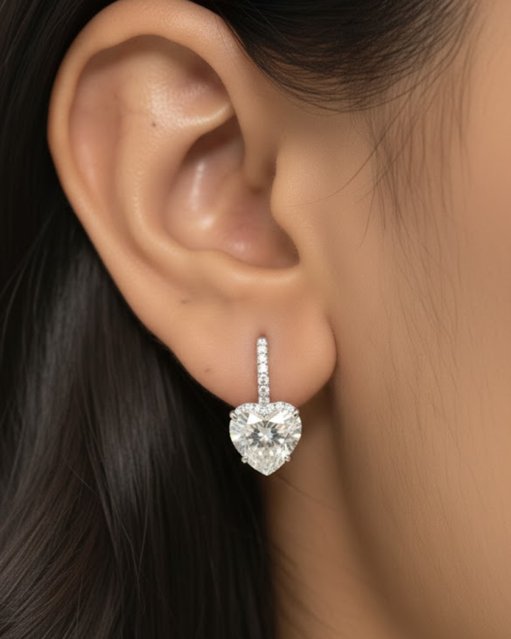 Radiant Heart Drop Earrings