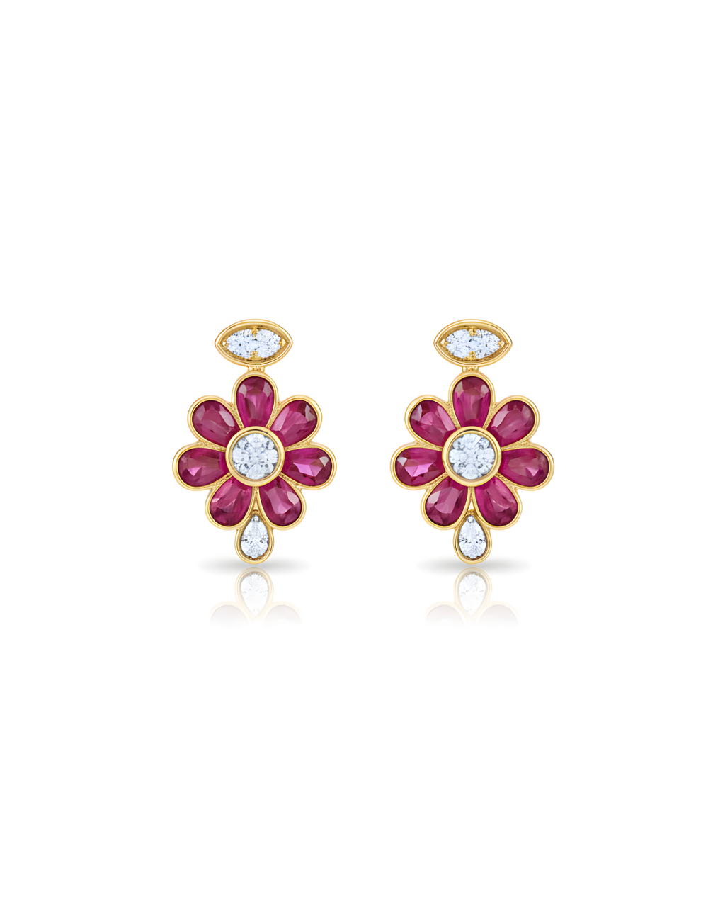 Ruhani Ruby Bloom Studs