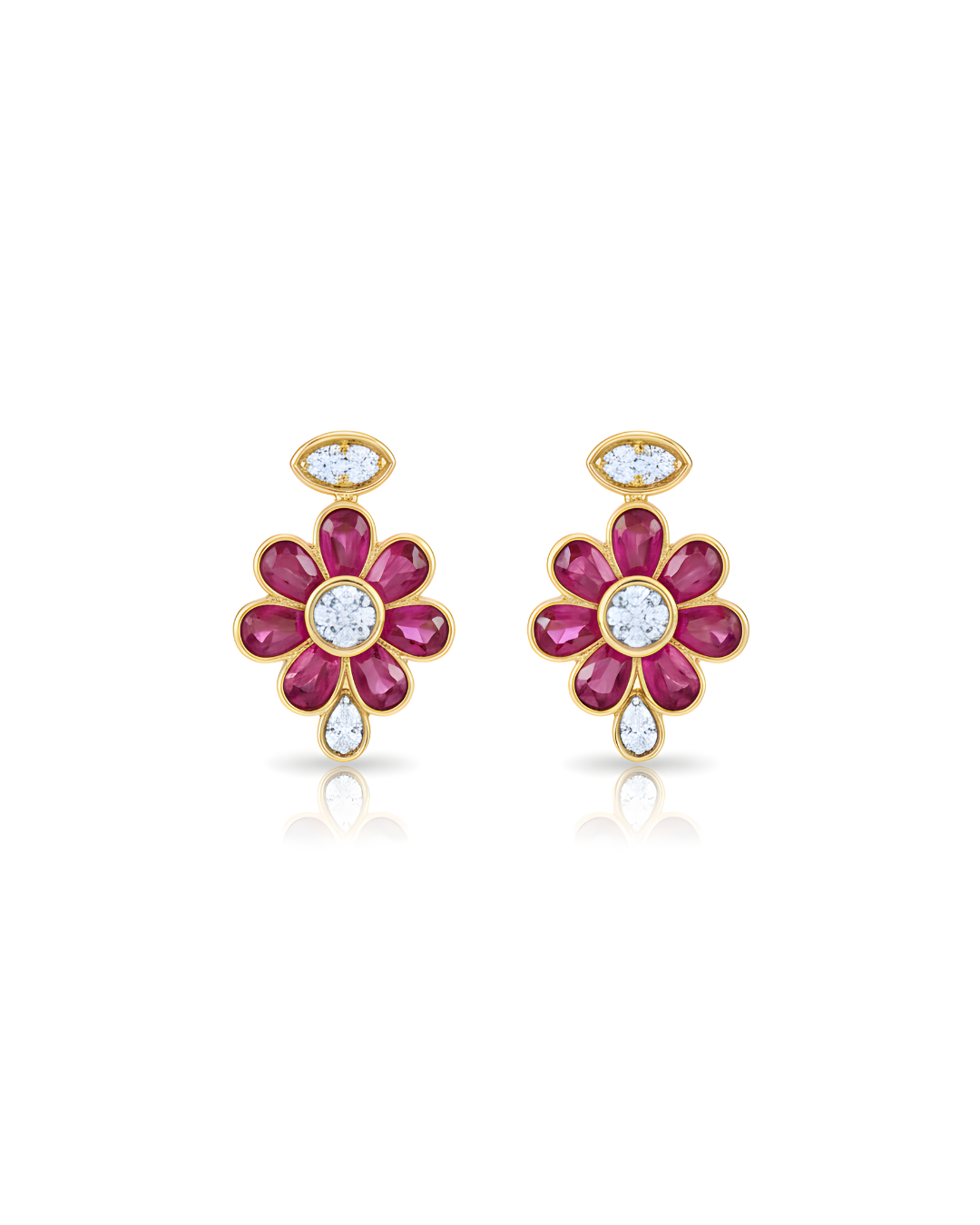 Ruhani Ruby Bloom Studs