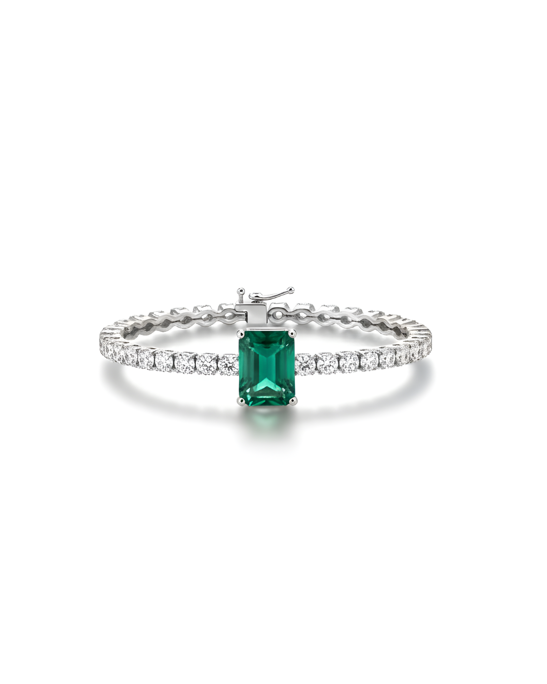 Emerald Solitaire Tennis Bracelet