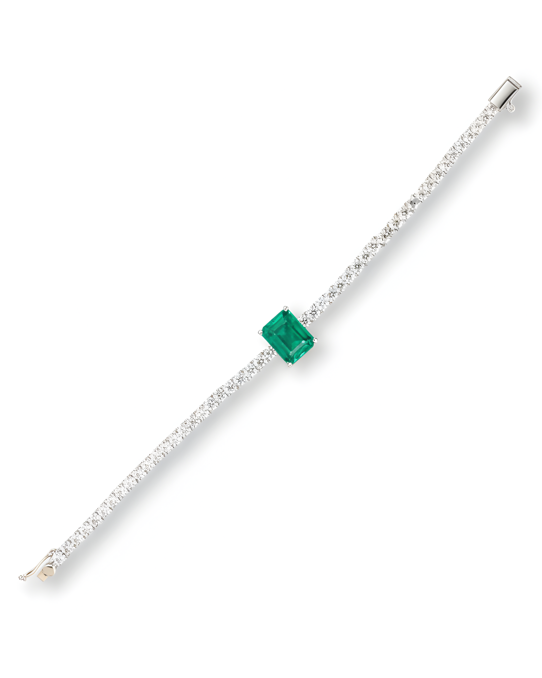Emerald Solitaire Tennis Bracelet