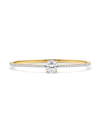 Golden Round Solitaire Pave Bracelet