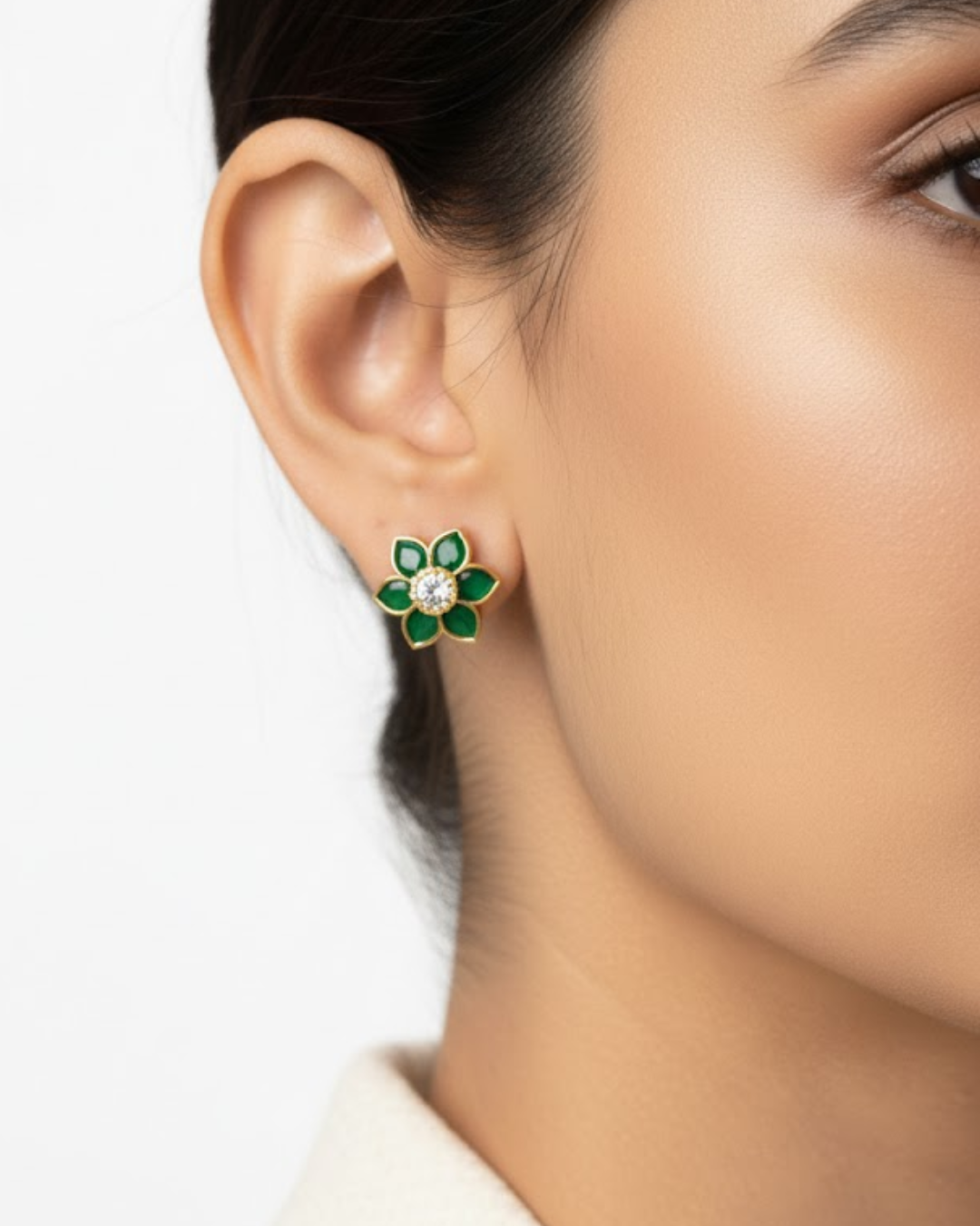 Aarini Emerald Bloom Studs