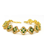Aarohi Gold Enamel Flower Bracelet