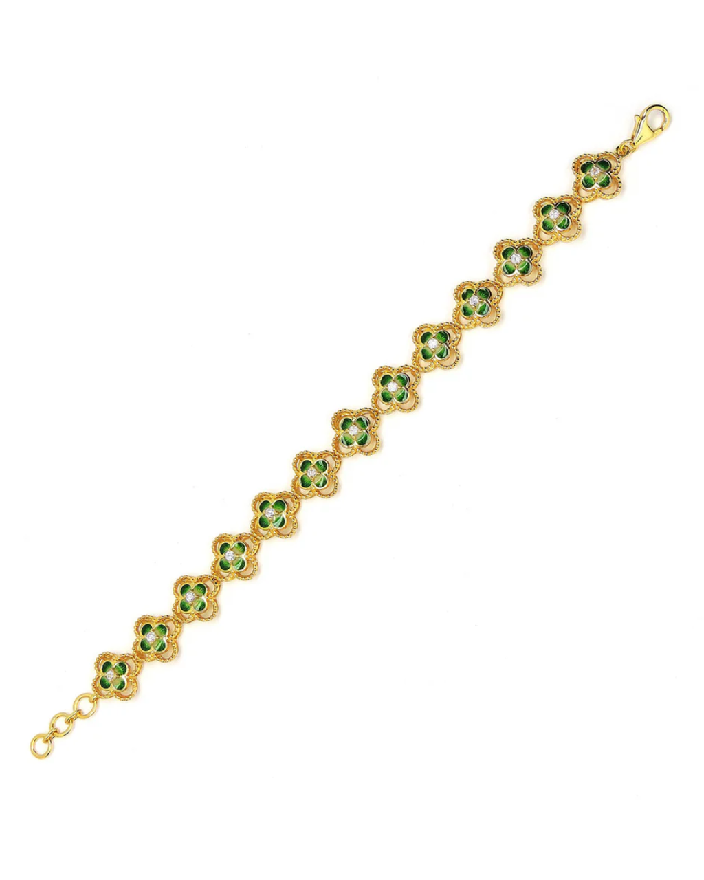 Aarohi Gold Enamel Flower Bracelet