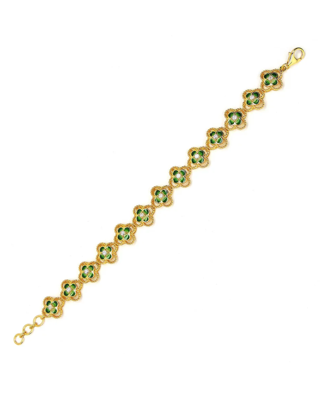 Aarohi Gold Enamel Flower Bracelet