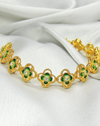 Aarohi Gold Enamel Flower Bracelet
